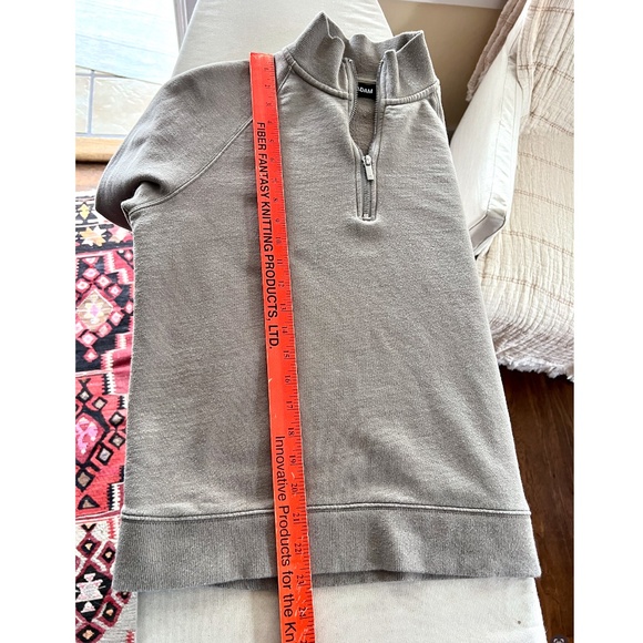 NAADAM Cotton/Cashmere Blend 1/4 Zip Pullover Top in Taupe - S - Picture 11 of 12